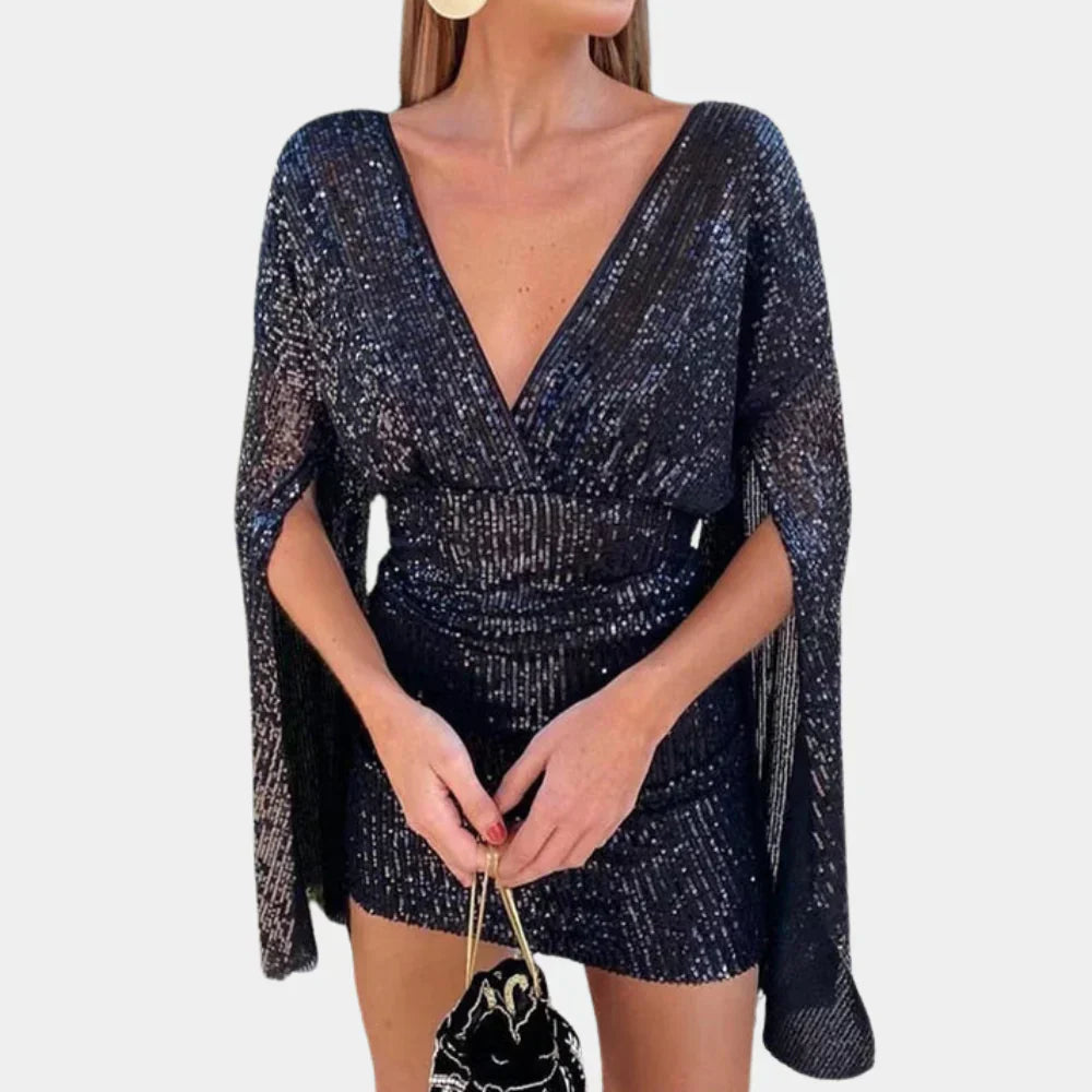 Glamourklänning med glittrande detaljer