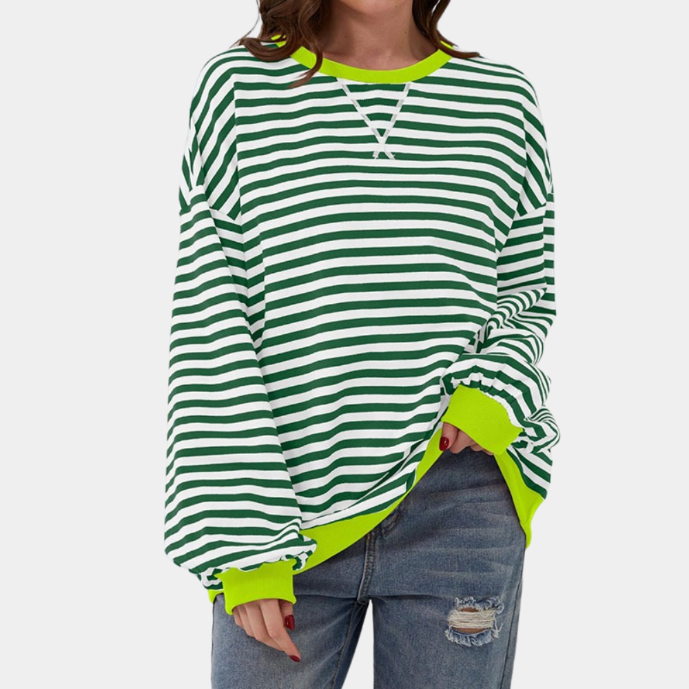 Oversized Randig Tröja för Kvinnor
