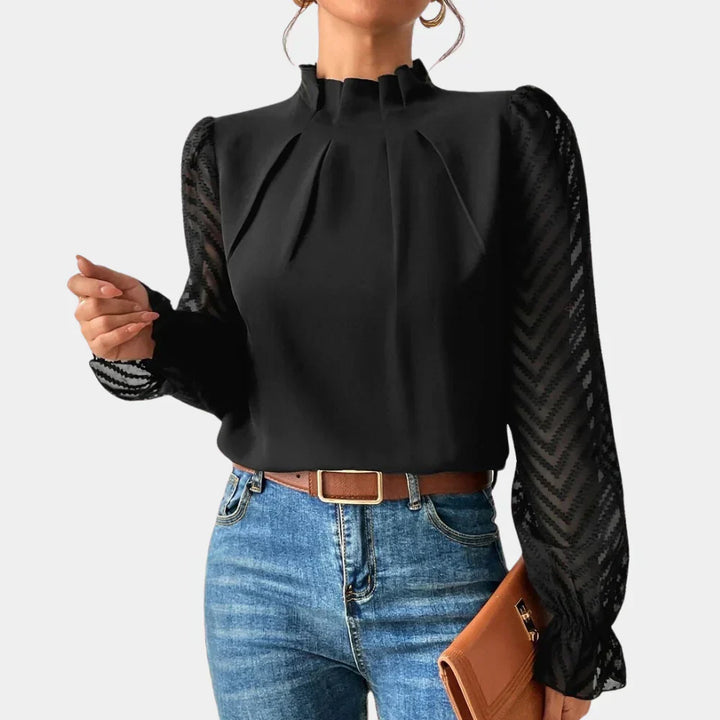 Elegant Långärmad Topp för Kvinnor