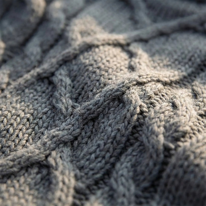 Cablorn - Cable Knit Turtleneck Pullover Sweater