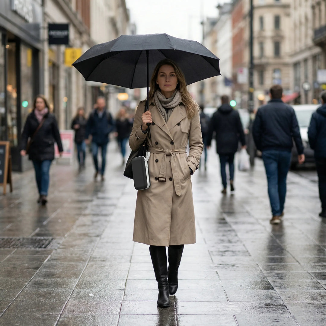 Canopiq - Compact Flat-Fold Travel Umbrella With Case