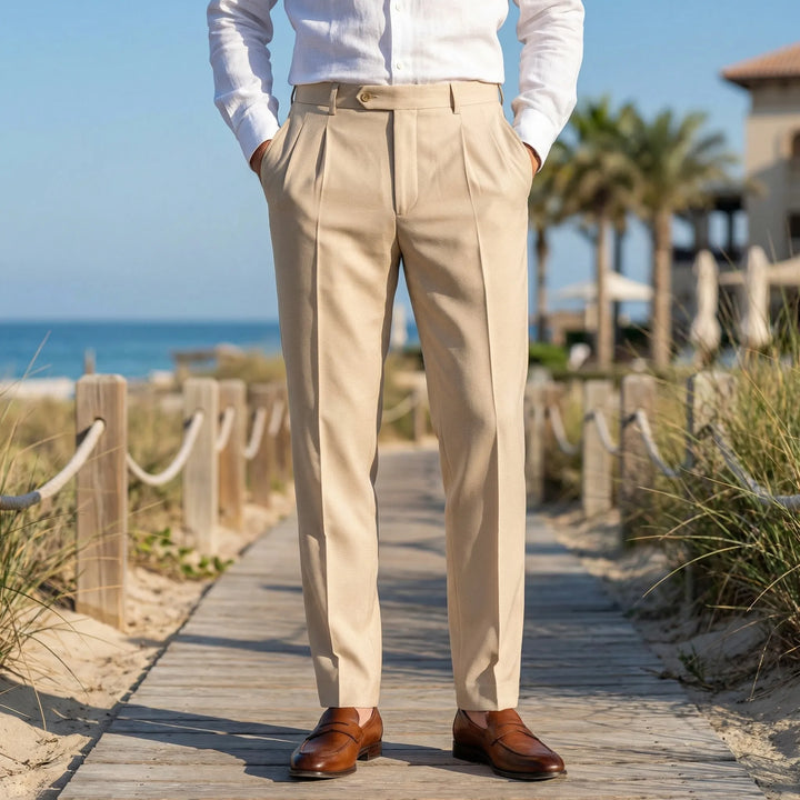 Casuave - Relaxed Fit Pleated Summer Trousers