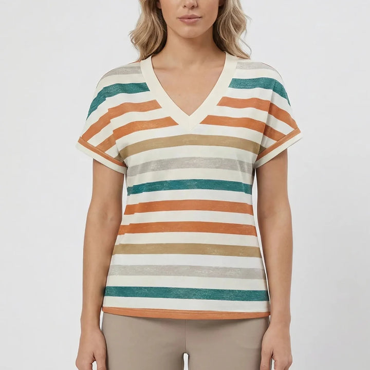 Casuvee - V-Neck Short Sleeve Casual Tee