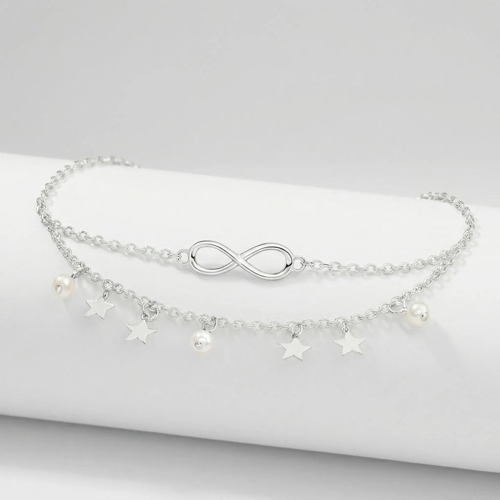 Celestara - Layered Double-Chain Charm Anklet