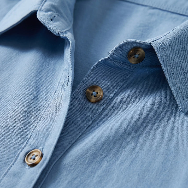 Chambray - Button-Down Tiered Midi Dress