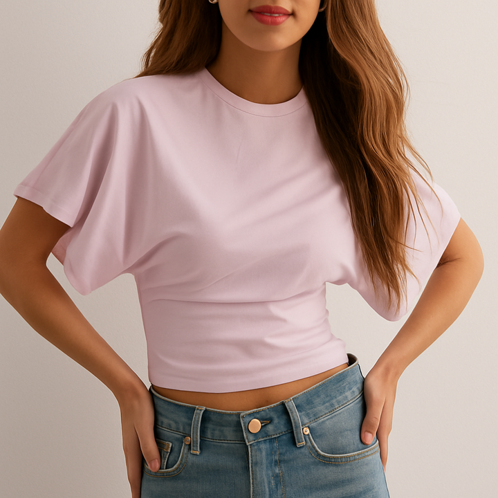 Klassisk Rund Hals Sommar T-Shirt för Kvinnor