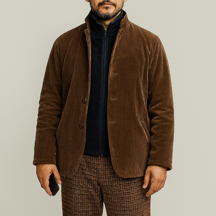 Retro Casual Enfärgad Jacka för Män
