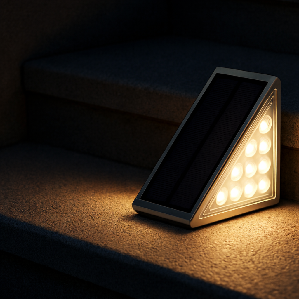 Lumières LED Solaires pour Escaliers Extérieurs Sans Fil pour Terrasse, Clôture et Allée