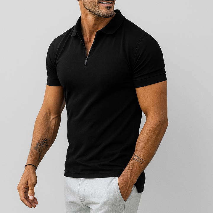T-Shirt med Halv Dragkedja Polo för Män