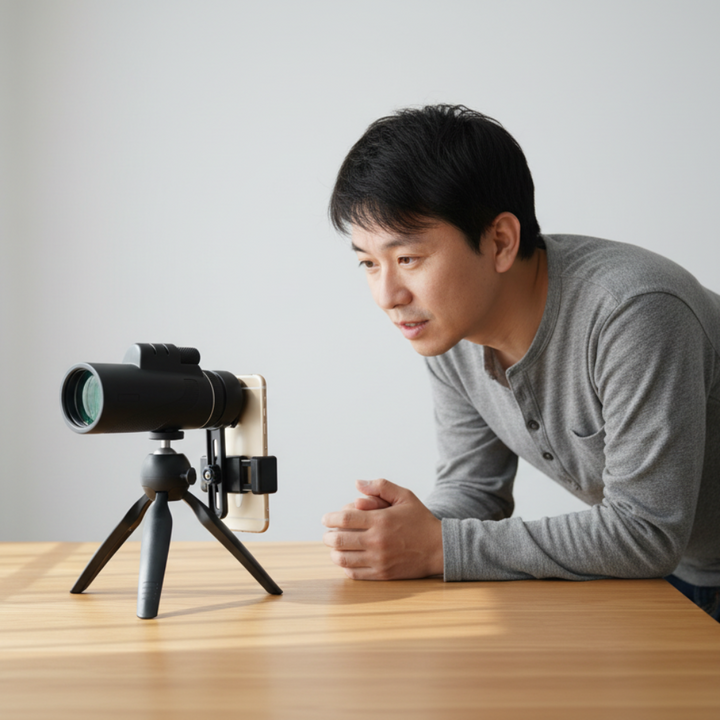 Hög-zoom kompakt monokulär med stativ