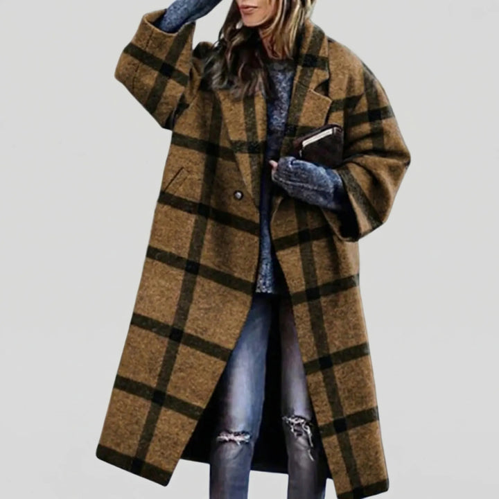 Chromacoat - Colorblock Plaid Longline Coat