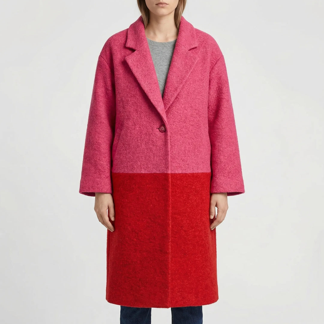 Chromacoat - Colorblock Plaid Longline Coat