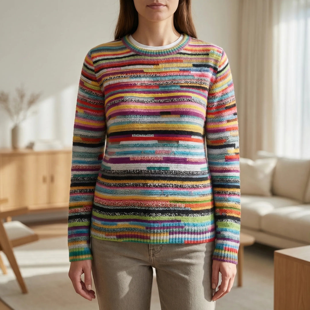 Chromelle - Multicolored Horizontal Stripe Knit Sweater