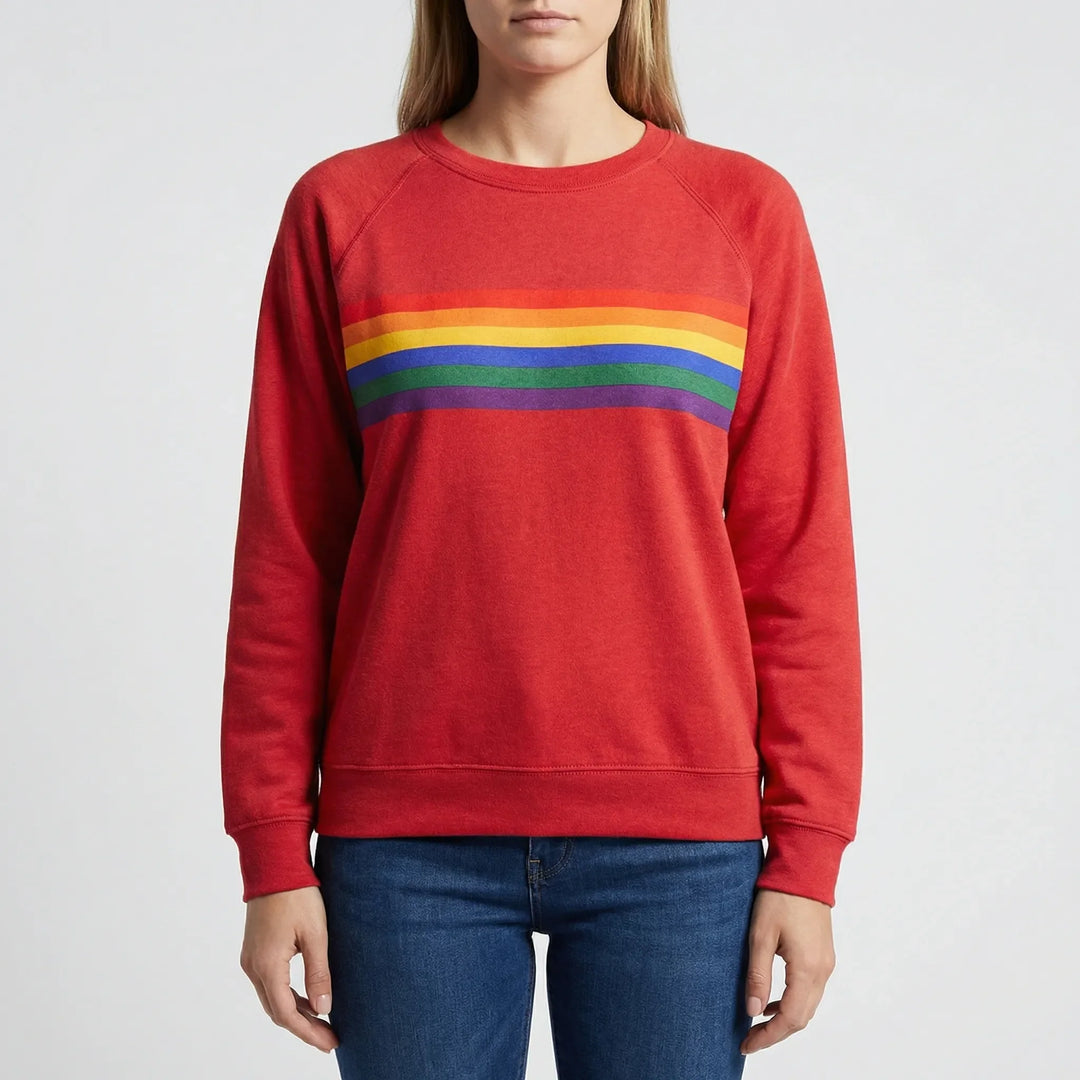 Chromelo - Crew Neck Rainbow Stripe Pullover