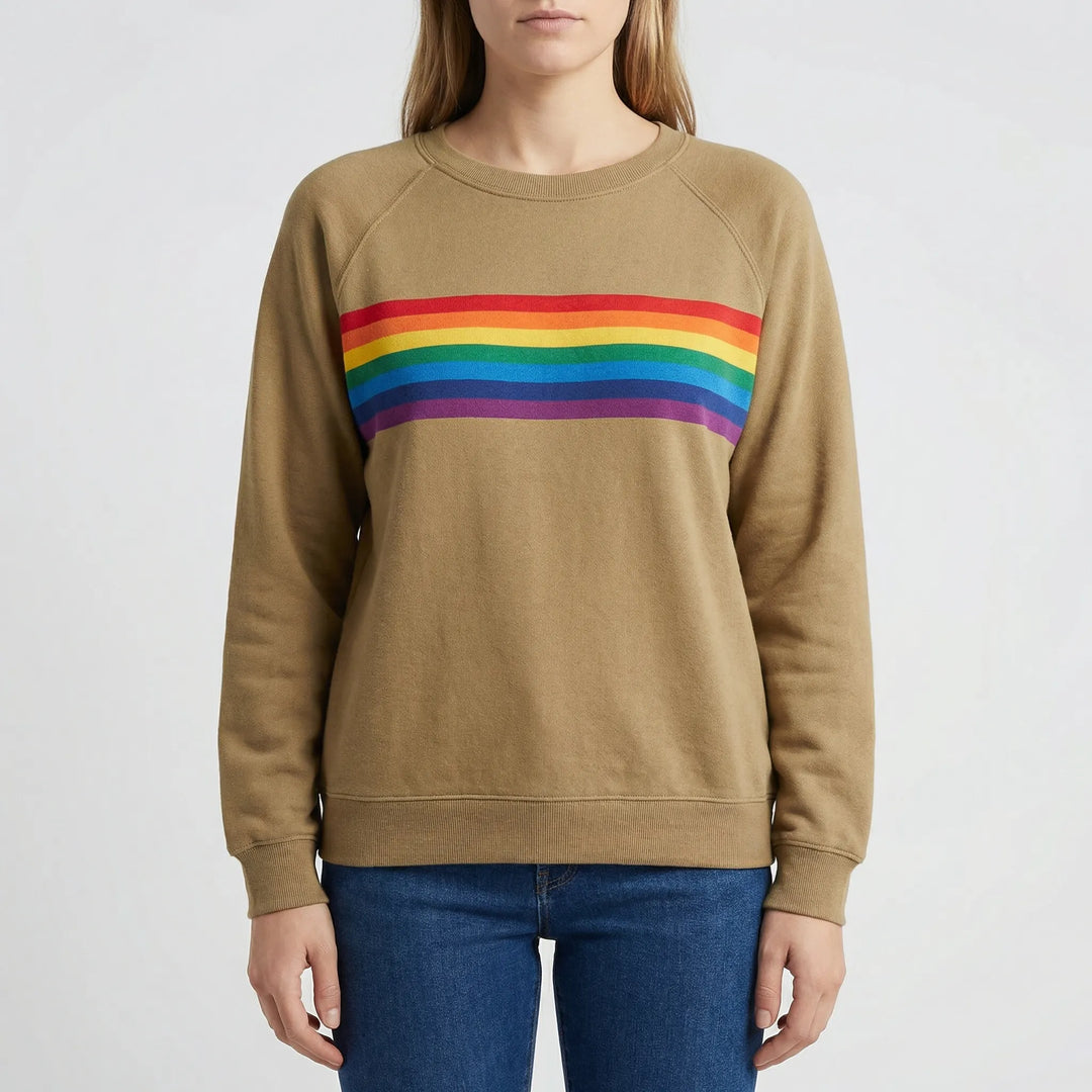Chromelo - Crew Neck Rainbow Stripe Pullover