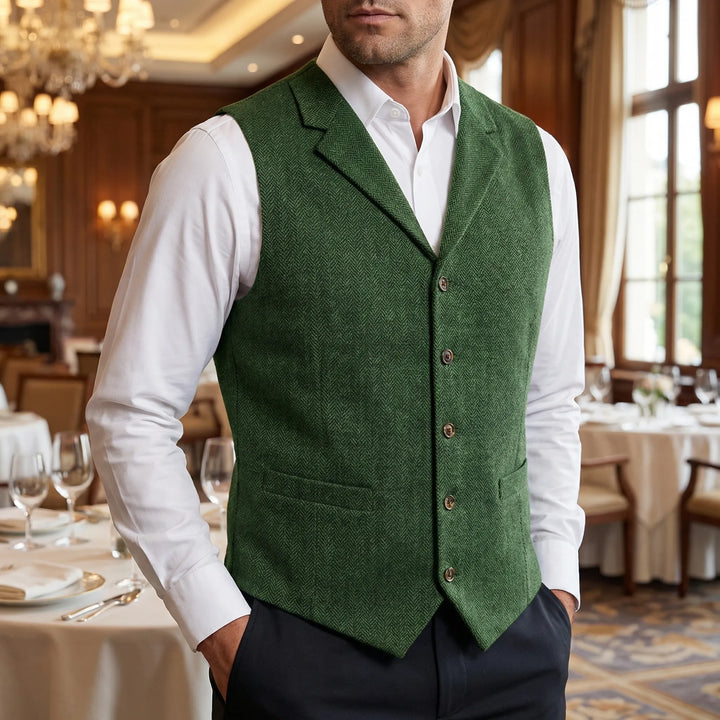 Clapton - Five-Button Herringbone Suit Vest