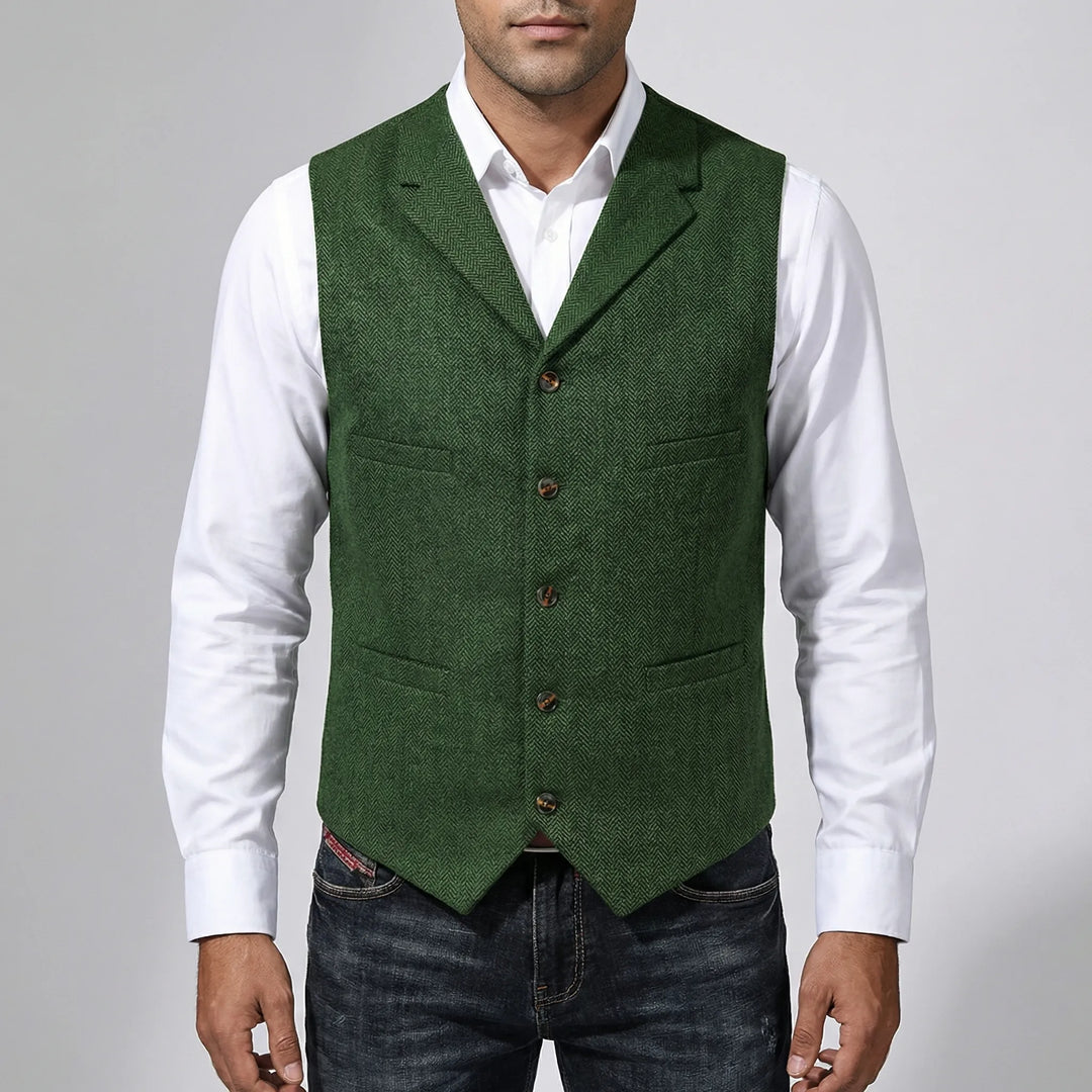 Clapton - Five-Button Herringbone Suit Vest