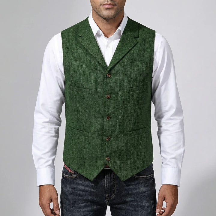 Clapton - Five-Button Herringbone Suit Vest