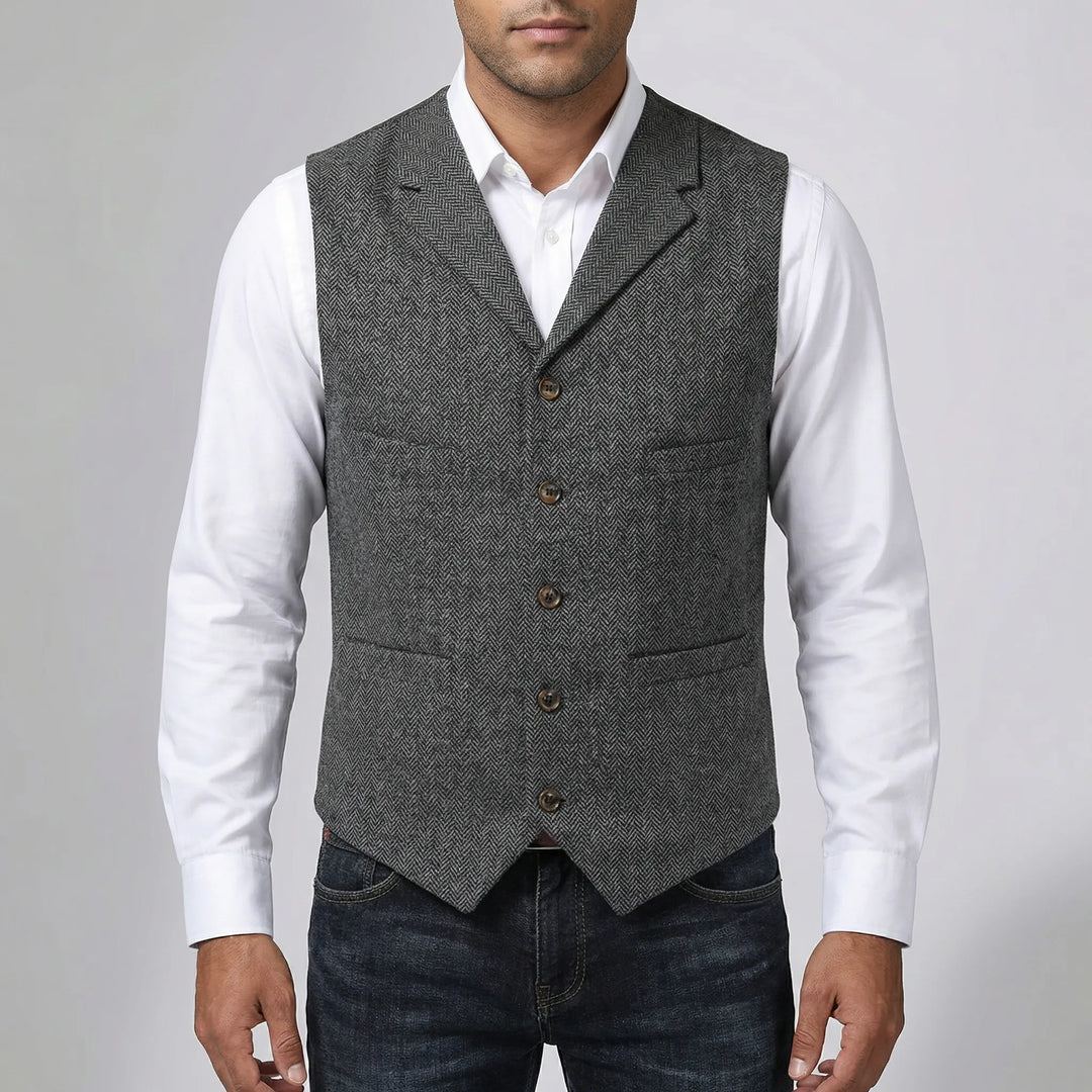 Clapton - Five-Button Herringbone Suit Vest