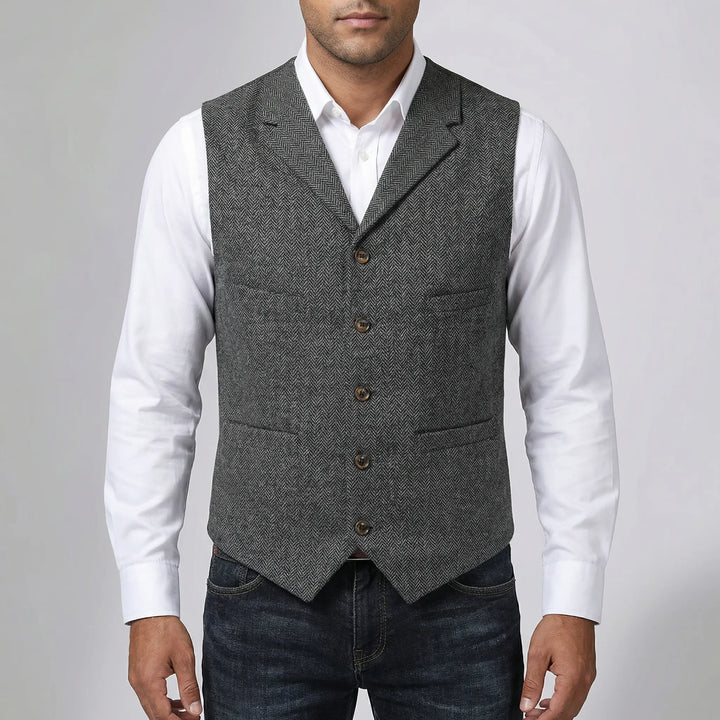 Clapton - Five-Button Herringbone Suit Vest