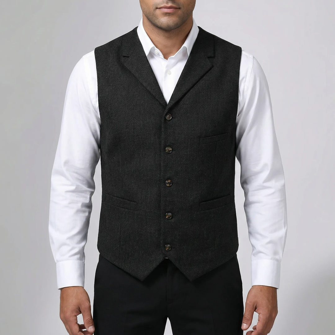 Clapton - Five-Button Herringbone Suit Vest