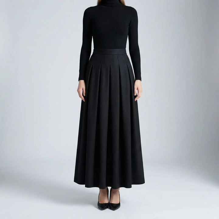 Clarette - High-Waist Pleated Midi Skirt