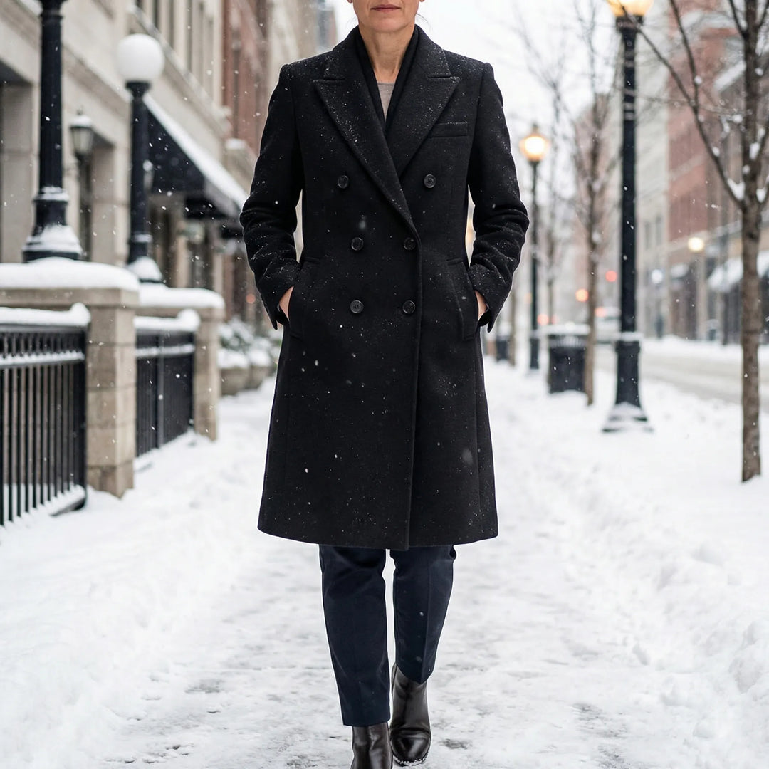 Clareven - Double-Breasted Longline Winter Coat