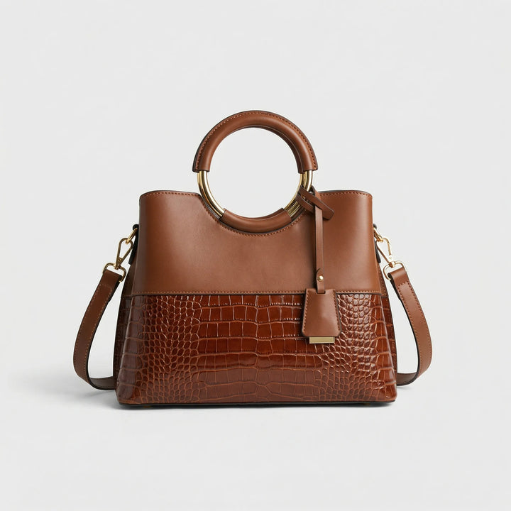 Clarevon - Structured Crocodile-Embossed Tote Bag