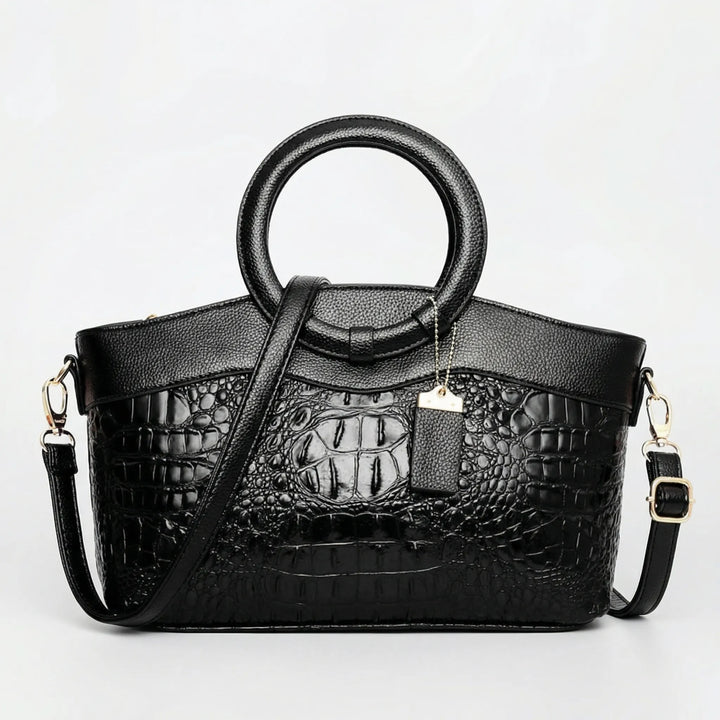Clarevon - Structured Crocodile-Embossed Tote Bag