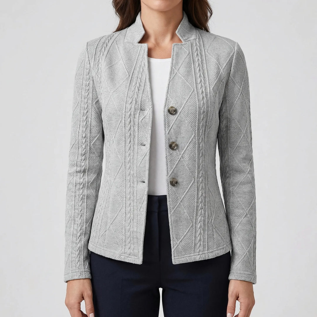 Clariné - Structured Lapel Button-Front Blazer