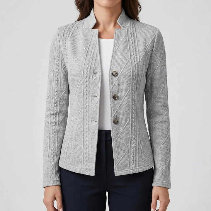 Clariné - Structured Lapel Button-Front Blazer