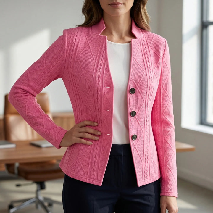 Clariné - Structured Lapel Button-Front Blazer