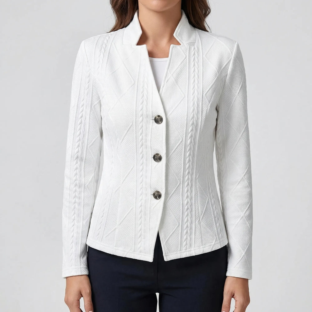 Clariné - Structured Lapel Button-Front Blazer