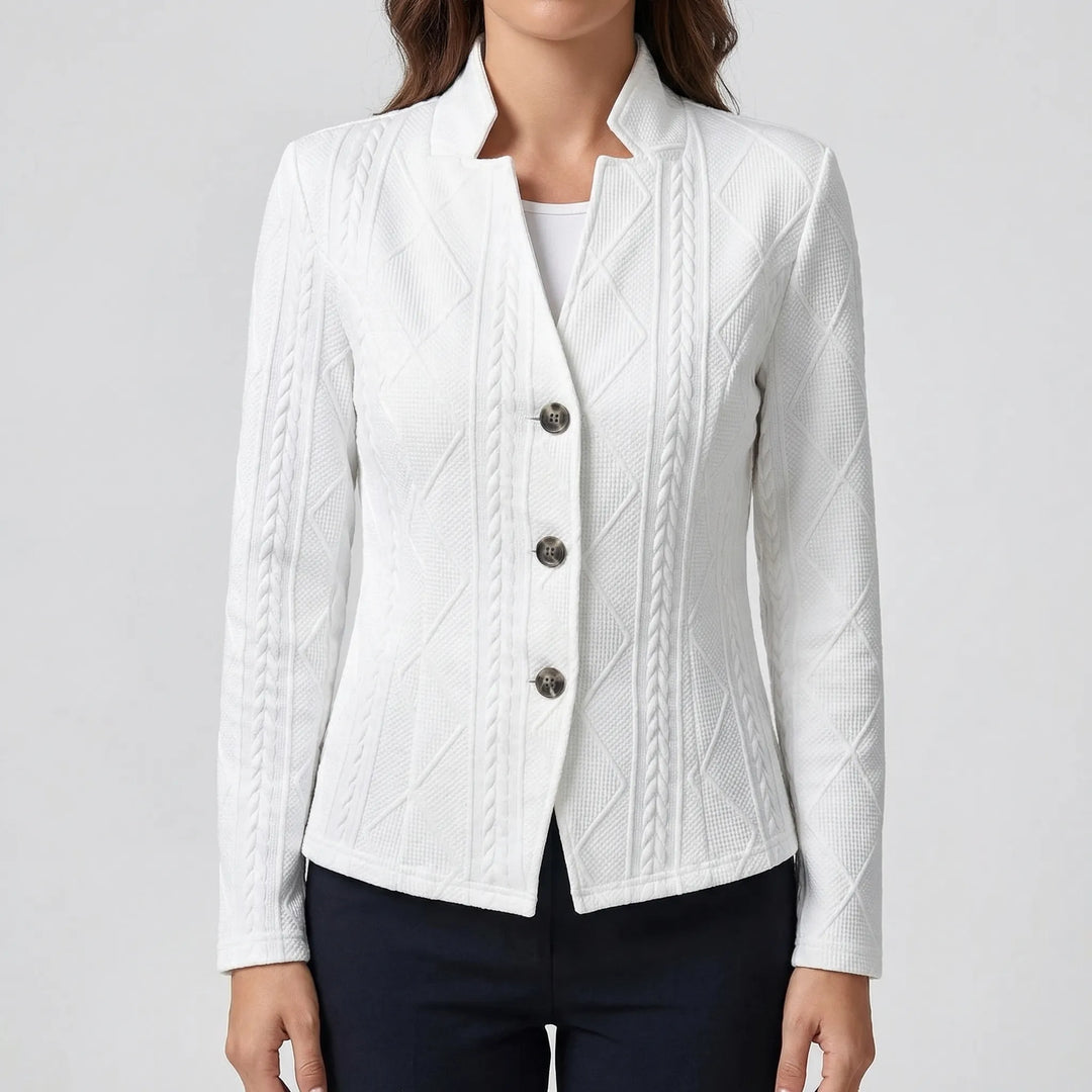 Clariné - Structured Lapel Button-Front Blazer