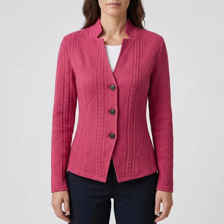 Clariné - Structured Lapel Button-Front Blazer