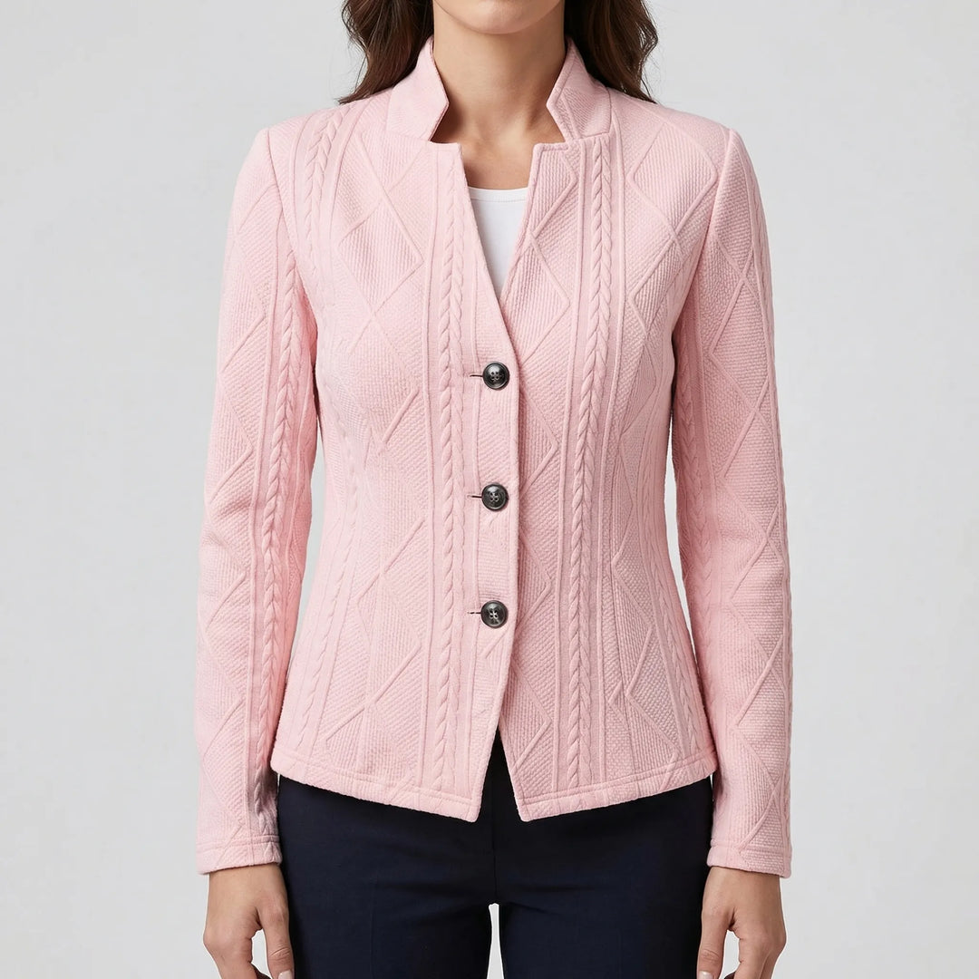 Clariné - Structured Lapel Button-Front Blazer