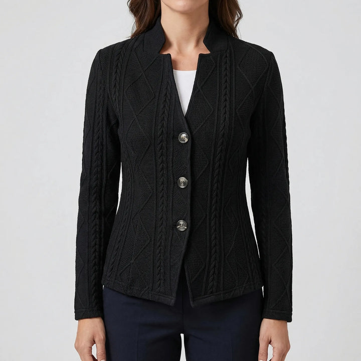 Clariné - Structured Lapel Button-Front Blazer