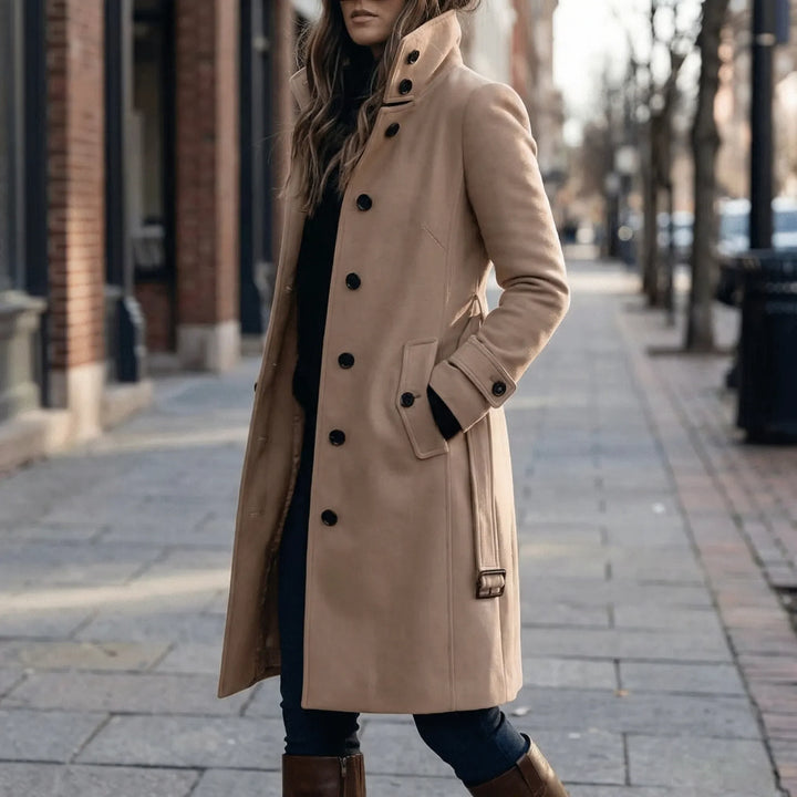 Clarisca - Semi-Fitted Mid-Thigh Trench Coat