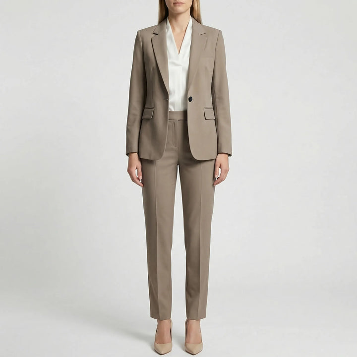 Clariva - Notched Lapel Blazer And Trouser Set