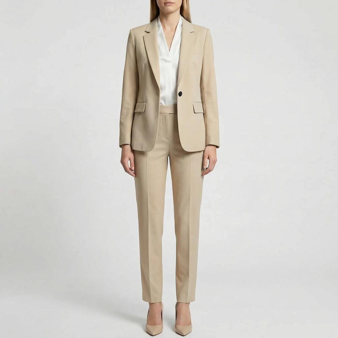 Clariva - Notched Lapel Blazer And Trouser Set