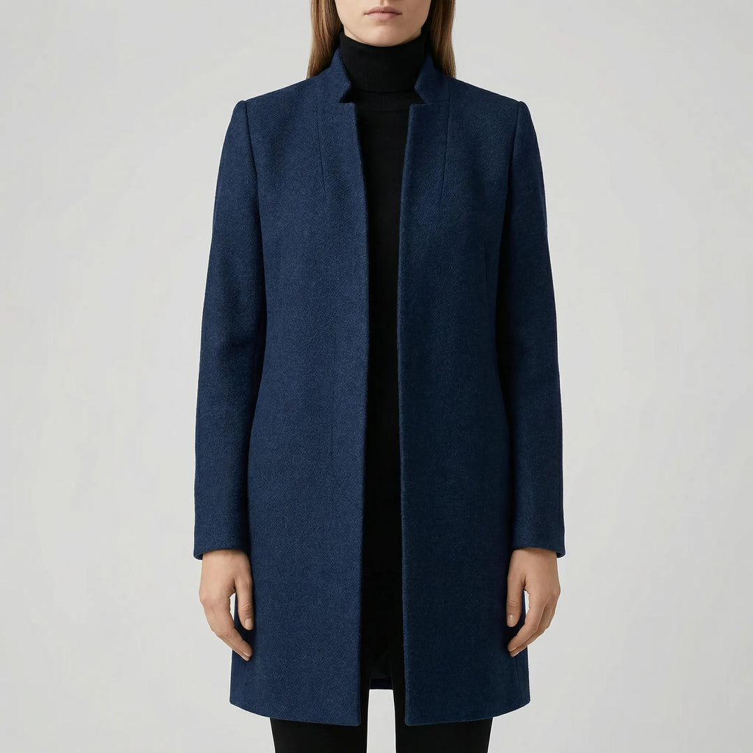 Claroven - Long Structured Button-Front Coat