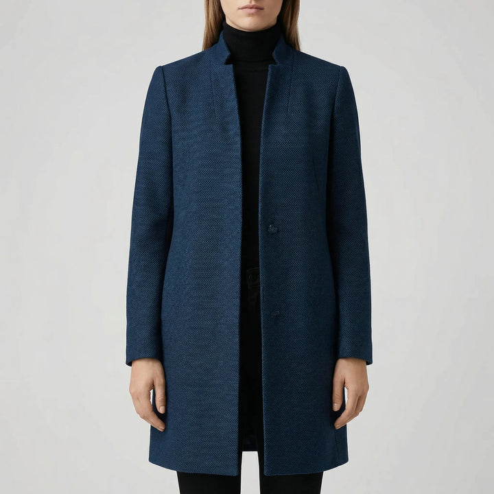 Claroven - Long Structured Button-Front Coat