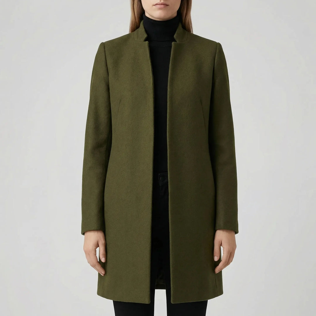 Claroven - Long Structured Button-Front Coat