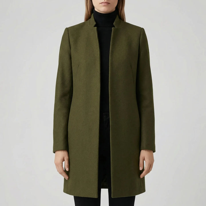 Claroven - Long Structured Button-Front Coat