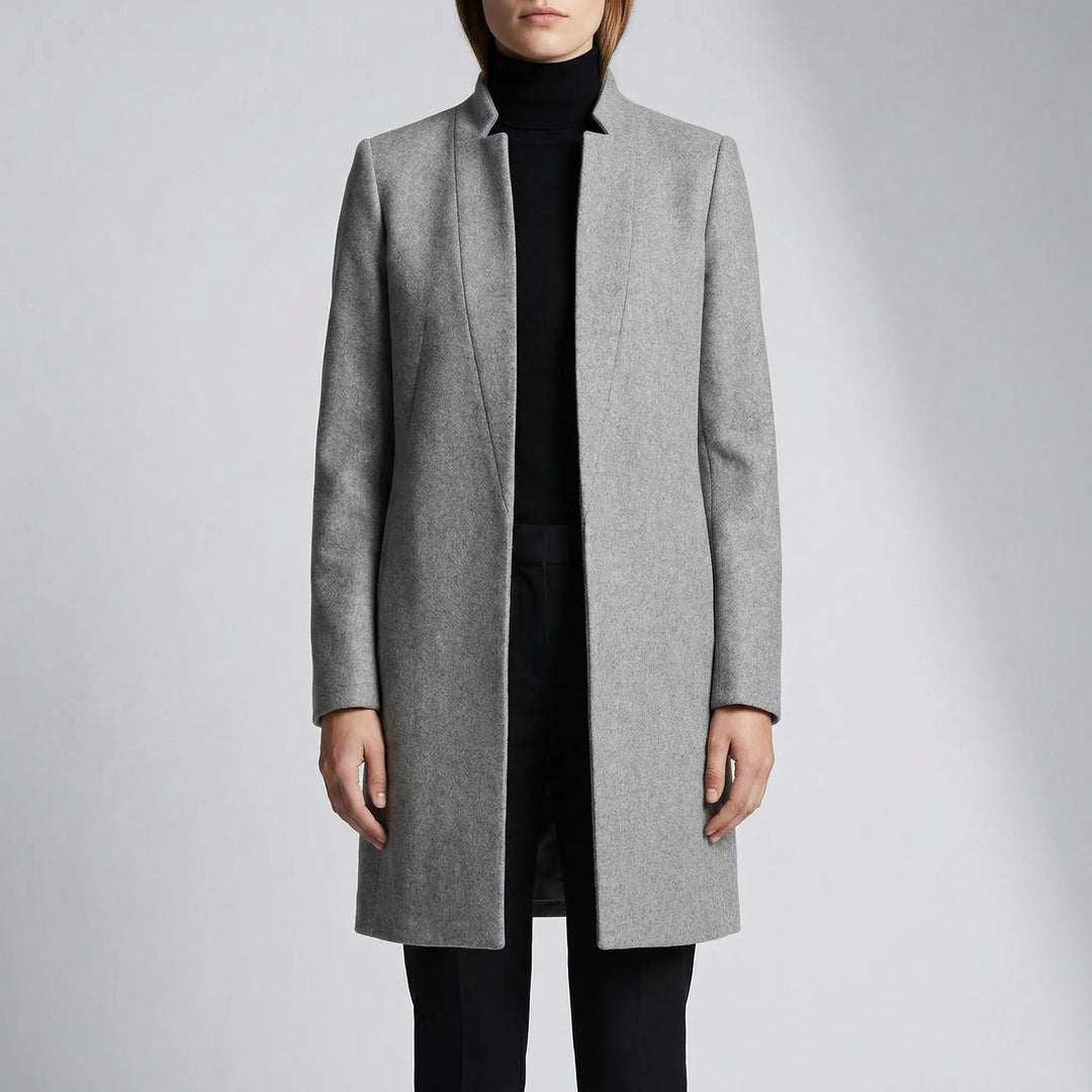 Claroven - Long Structured Button-Front Coat