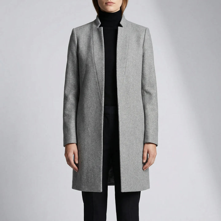 Claroven - Long Structured Button-Front Coat