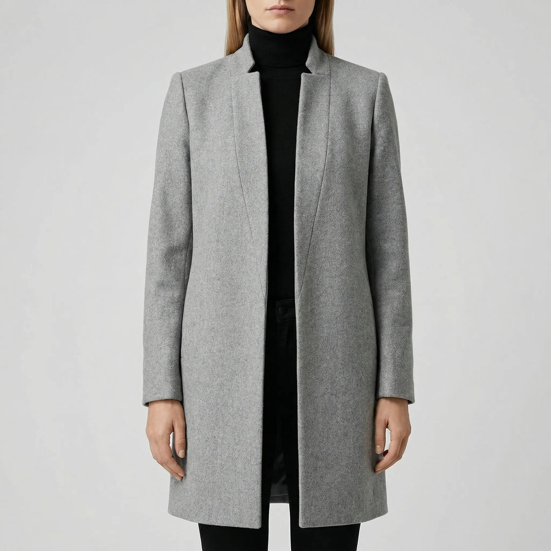 Claroven - Long Structured Button-Front Coat