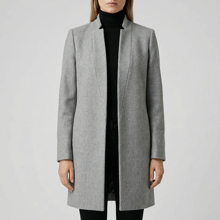 Claroven - Long Structured Button-Front Coat