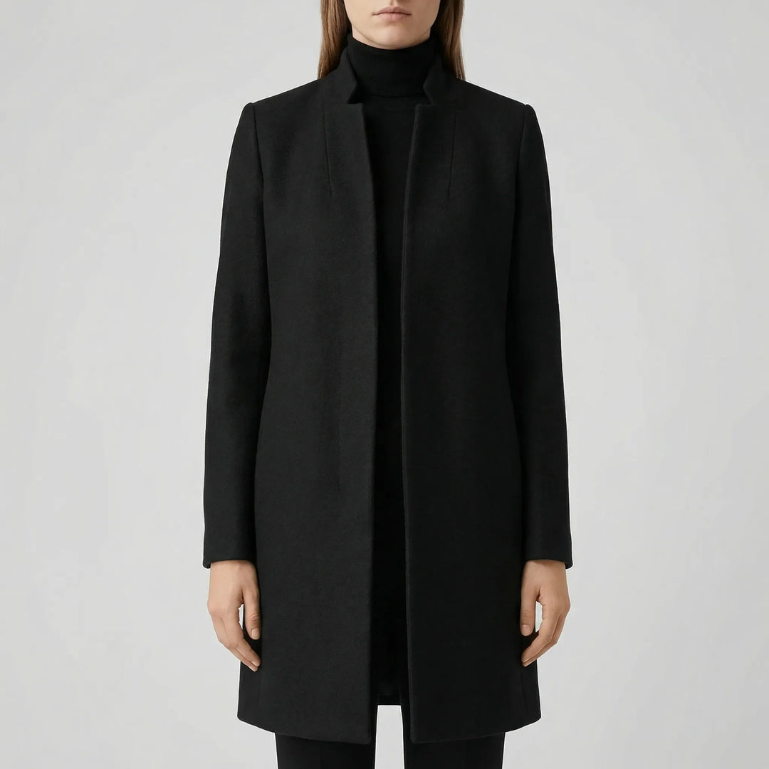 Claroven - Long Structured Button-Front Coat