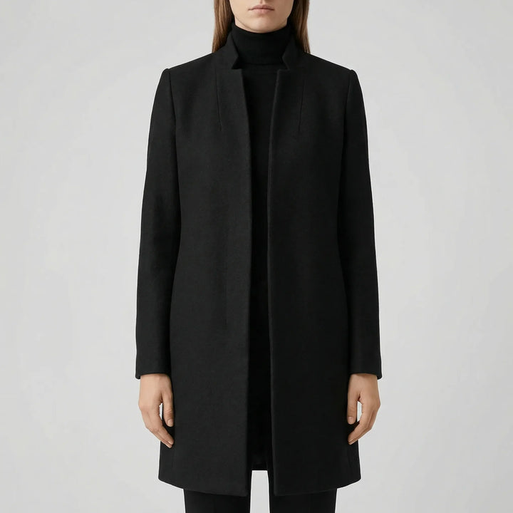 Claroven - Long Structured Button-Front Coat